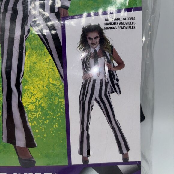 Beetlejuice Women Halloween Costume Small 2-4 Party Gothic (MISSING PANTS) NIP - Picture 7 of 13